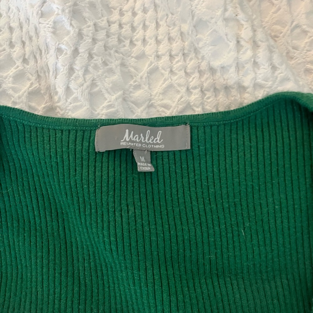 Green Ribbed Sweater - Picture 2 of 2